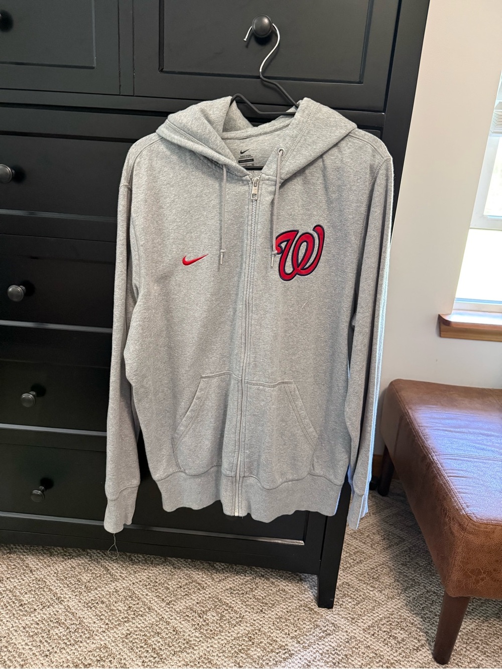 Nike Grey Zip-Up Hoodie with Subtle Logo